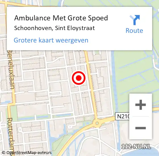 Locatie op kaart van de 112 melding: Ambulance Met Grote Spoed Naar Schoonhoven, Sint Eloystraat op 13 april 2024 03:29