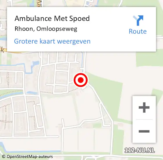 Locatie op kaart van de 112 melding: Ambulance Met Spoed Naar Rhoon, Omloopseweg op 13 april 2024 06:00