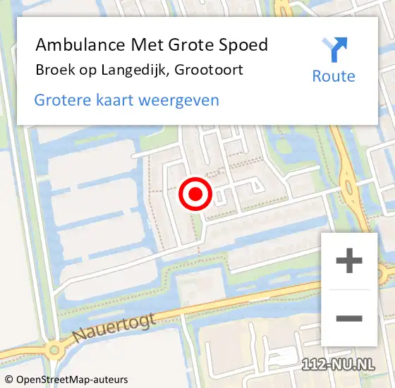 Locatie op kaart van de 112 melding: Ambulance Met Grote Spoed Naar Broek op Langedijk, Grootoort op 13 april 2024 07:43