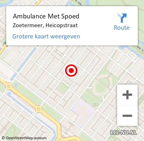 Locatie op kaart van de 112 melding: Ambulance Met Spoed Naar Zoetermeer, Heicopstraat op 13 april 2024 08:21