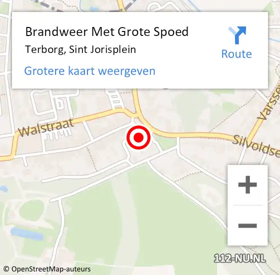 Locatie op kaart van de 112 melding: Brandweer Met Grote Spoed Naar Terborg, Sint Jorisplein op 13 april 2024 08:22