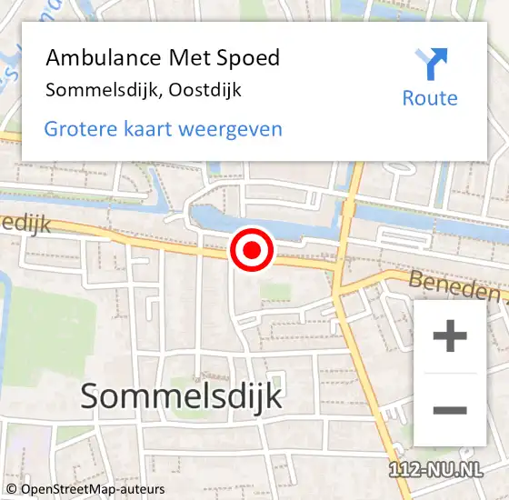 Locatie op kaart van de 112 melding: Ambulance Met Spoed Naar Sommelsdijk, Oostdijk op 13 april 2024 09:05