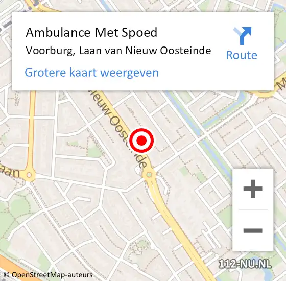 Locatie op kaart van de 112 melding: Ambulance Met Spoed Naar Voorburg, Laan van Nieuw Oosteinde op 13 april 2024 09:33