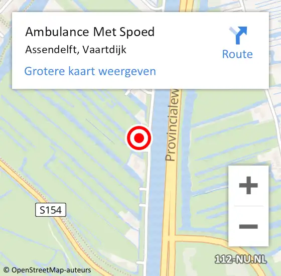 Locatie op kaart van de 112 melding: Ambulance Met Spoed Naar Assendelft, Vaartdijk op 13 april 2024 11:07