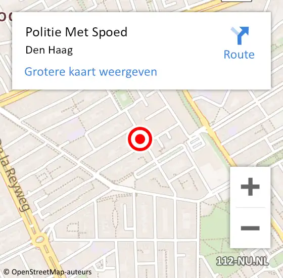 Locatie op kaart van de 112 melding: Politie Met Spoed Naar Den Haag op 13 april 2024 11:34