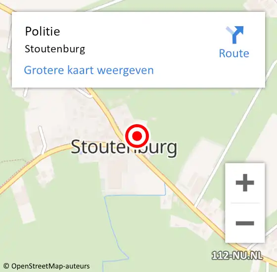 Locatie op kaart van de 112 melding: Politie Stoutenburg op 13 april 2024 13:38