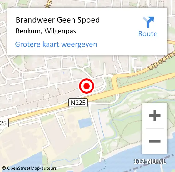 Locatie op kaart van de 112 melding: Brandweer Geen Spoed Naar Renkum, Wilgenpas op 13 april 2024 13:39