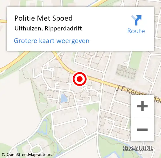 Locatie op kaart van de 112 melding: Politie Met Spoed Naar Uithuizen, Ripperdadrift op 13 april 2024 13:58