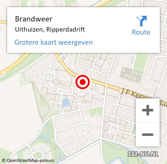 Locatie op kaart van de 112 melding: Brandweer Uithuizen, Ripperdadrift op 13 april 2024 13:59