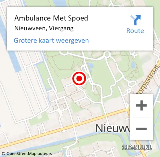 Locatie op kaart van de 112 melding: Ambulance Met Spoed Naar Nieuwveen, Viergang op 13 april 2024 14:05