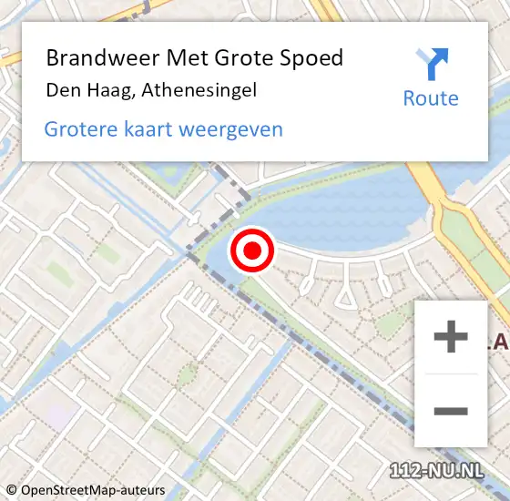 Locatie op kaart van de 112 melding: Brandweer Met Grote Spoed Naar Den Haag, Athenesingel op 13 april 2024 14:17