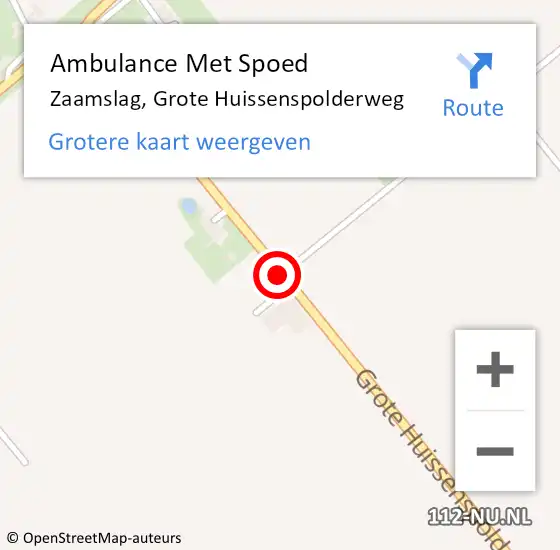 Locatie op kaart van de 112 melding: Ambulance Met Spoed Naar Zaamslag, Grote Huissenspolderweg op 2 oktober 2014 10:58