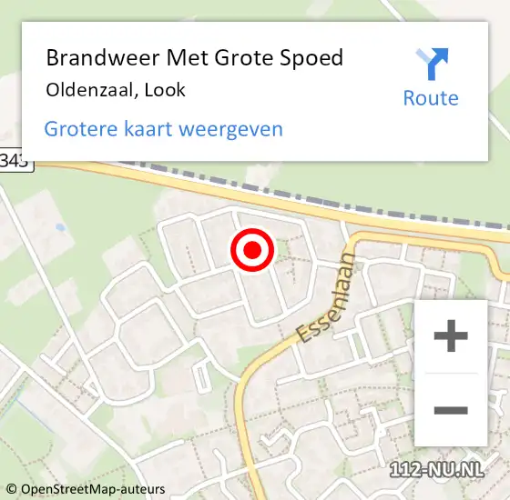 Locatie op kaart van de 112 melding: Brandweer Met Grote Spoed Naar Oldenzaal, Look op 13 april 2024 14:30