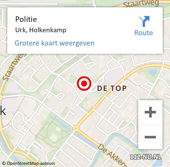 Locatie op kaart van de 112 melding: Politie Urk, Holkenkamp op 13 april 2024 15:00