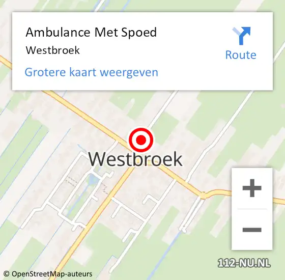 Locatie op kaart van de 112 melding: Ambulance Met Spoed Naar Westbroek op 13 april 2024 15:05