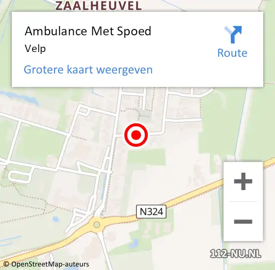 Locatie op kaart van de 112 melding: Ambulance Met Spoed Naar Velp op 13 april 2024 16:11