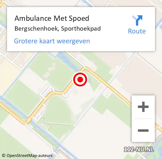 Locatie op kaart van de 112 melding: Ambulance Met Spoed Naar Bergschenhoek, Sporthoekpad op 13 april 2024 16:25