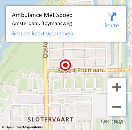 Locatie op kaart van de 112 melding: Ambulance Met Spoed Naar Amsterdam, Boymansweg op 13 april 2024 16:43