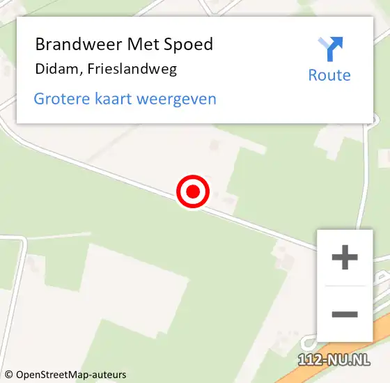 Locatie op kaart van de 112 melding: Brandweer Met Spoed Naar Didam, Frieslandweg op 13 april 2024 17:05
