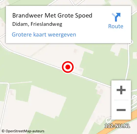 Locatie op kaart van de 112 melding: Brandweer Met Grote Spoed Naar Didam, Frieslandweg op 13 april 2024 17:08