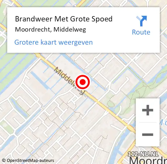 Locatie op kaart van de 112 melding: Brandweer Met Grote Spoed Naar Zevenhuizen, Middelweg op 13 april 2024 18:16