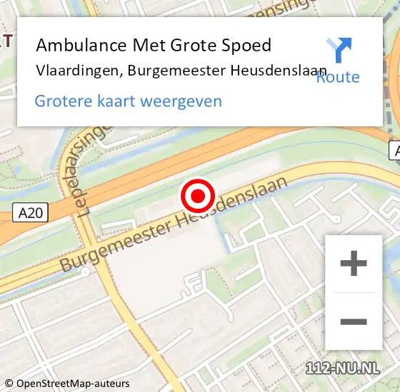 Locatie op kaart van de 112 melding: Ambulance Met Grote Spoed Naar Vlaardingen, Burgemeester Heusdenslaan op 13 april 2024 19:11