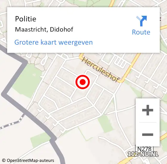 Locatie op kaart van de 112 melding: Politie Maastricht, Didohof op 13 april 2024 20:04