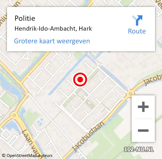 Locatie op kaart van de 112 melding: Politie Hendrik-Ido-Ambacht, Hark op 13 april 2024 20:29