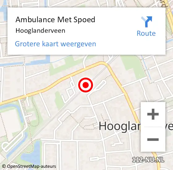 Locatie op kaart van de 112 melding: Ambulance Met Spoed Naar Hooglanderveen op 13 april 2024 21:44
