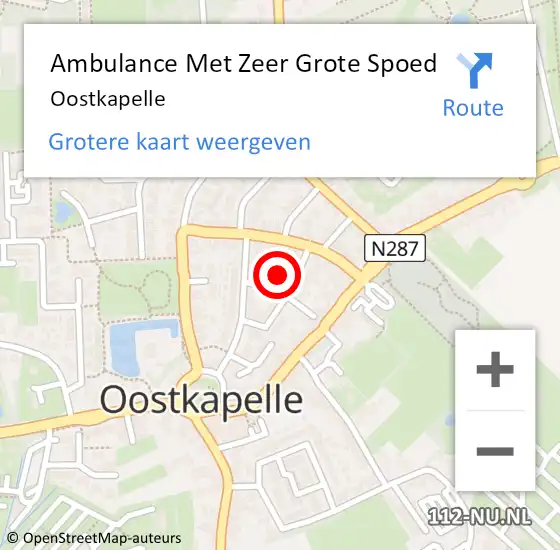 Locatie op kaart van de 112 melding: Ambulance Met Zeer Grote Spoed Naar Oostkapelle op 13 april 2024 22:12