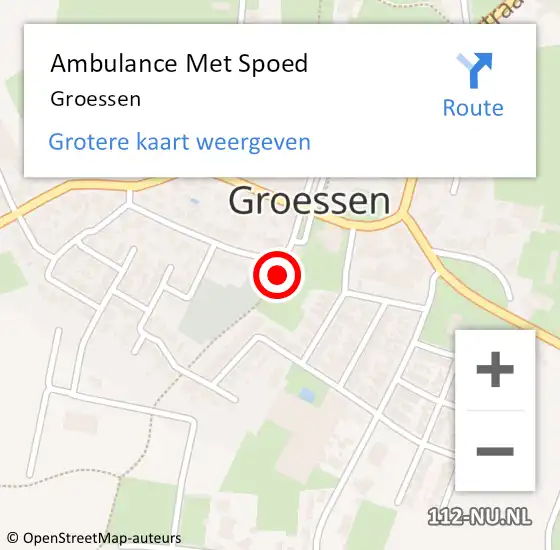 Locatie op kaart van de 112 melding: Ambulance Met Spoed Naar Groessen op 13 april 2024 22:50