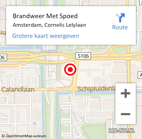Locatie op kaart van de 112 melding: Brandweer Met Spoed Naar Amsterdam, Cornelis Lelylaan op 13 april 2024 23:13