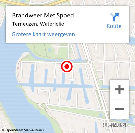 Locatie op kaart van de 112 melding: Brandweer Met Spoed Naar Terneuzen, Waterlelie op 13 april 2024 23:45