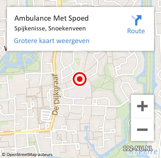 Locatie op kaart van de 112 melding: Ambulance Met Spoed Naar Spijkenisse, Snoekenveen op 13 april 2024 23:56