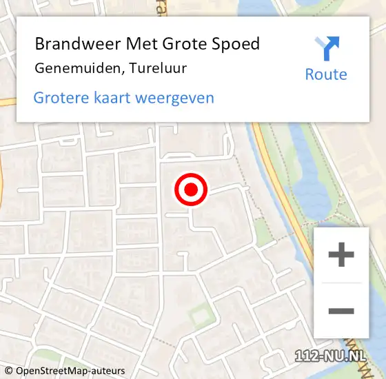 Locatie op kaart van de 112 melding: Brandweer Met Grote Spoed Naar Genemuiden, Tureluur op 14 april 2024 02:06