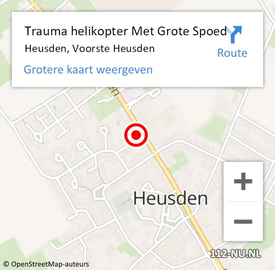 Locatie op kaart van de 112 melding: Trauma helikopter Met Grote Spoed Naar Heusden, Voorste Heusden op 14 april 2024 02:15