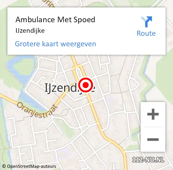 Locatie op kaart van de 112 melding: Ambulance Met Spoed Naar IJzendijke op 14 april 2024 02:26