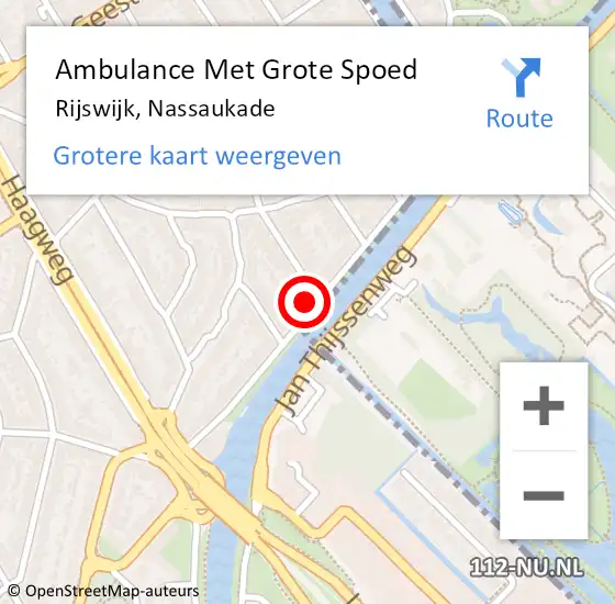 Locatie op kaart van de 112 melding: Ambulance Met Grote Spoed Naar Rijswijk, Nassaukade op 14 april 2024 03:53