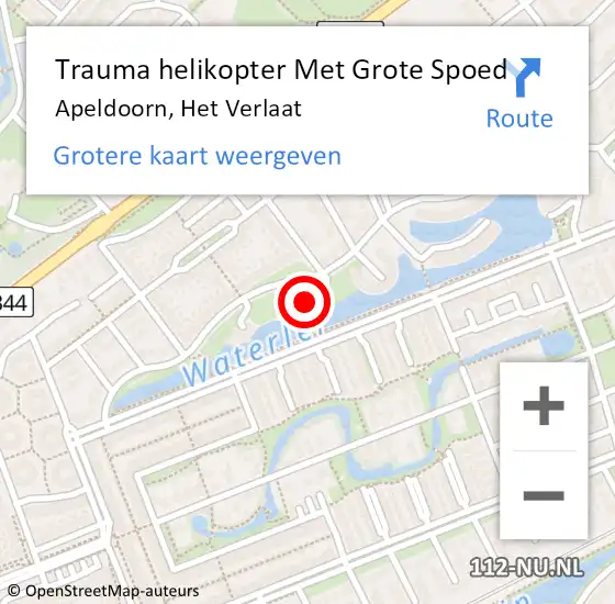 Locatie op kaart van de 112 melding: Trauma helikopter Met Grote Spoed Naar Apeldoorn, Het Verlaat op 14 april 2024 04:10