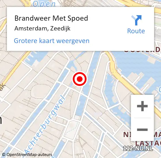 Locatie op kaart van de 112 melding: Brandweer Met Spoed Naar Amsterdam, Zeedijk op 14 april 2024 04:48