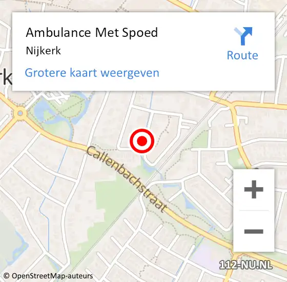 Locatie op kaart van de 112 melding: Ambulance Met Spoed Naar Nijkerk op 14 april 2024 05:22