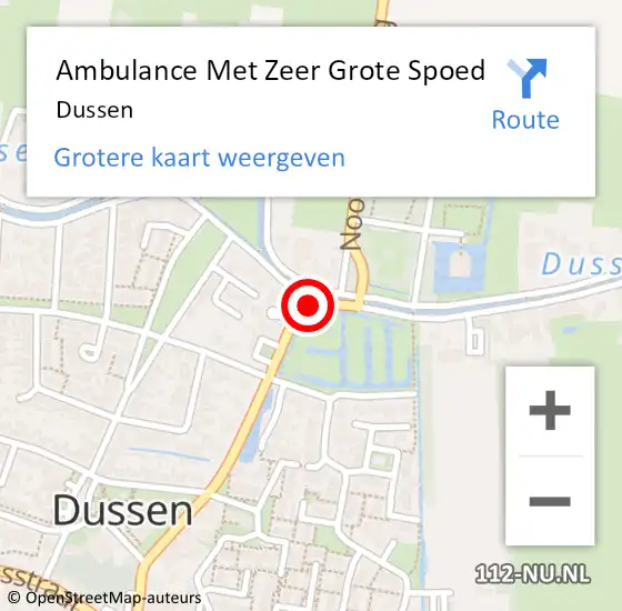 Locatie op kaart van de 112 melding: Ambulance Met Zeer Grote Spoed Naar Dussen op 14 april 2024 06:40