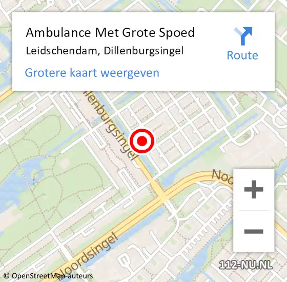 Locatie op kaart van de 112 melding: Ambulance Met Grote Spoed Naar Leidschendam, Dillenburgsingel op 14 april 2024 07:29