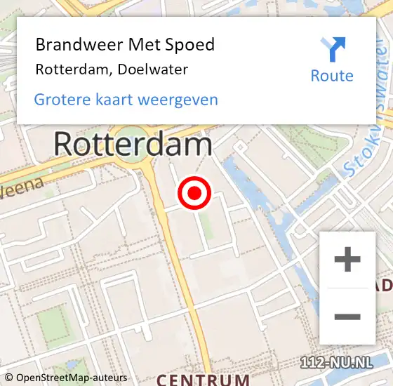 Locatie op kaart van de 112 melding: Brandweer Met Spoed Naar Rotterdam, Doelwater op 14 april 2024 08:18