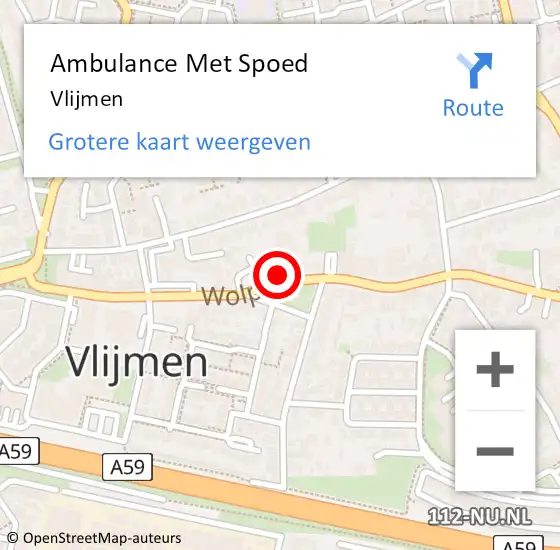 Locatie op kaart van de 112 melding: Ambulance Met Spoed Naar Vlijmen op 14 april 2024 08:56