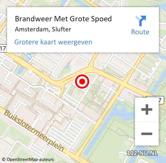 Locatie op kaart van de 112 melding: Brandweer Met Grote Spoed Naar Amsterdam, Slufter op 14 april 2024 09:56