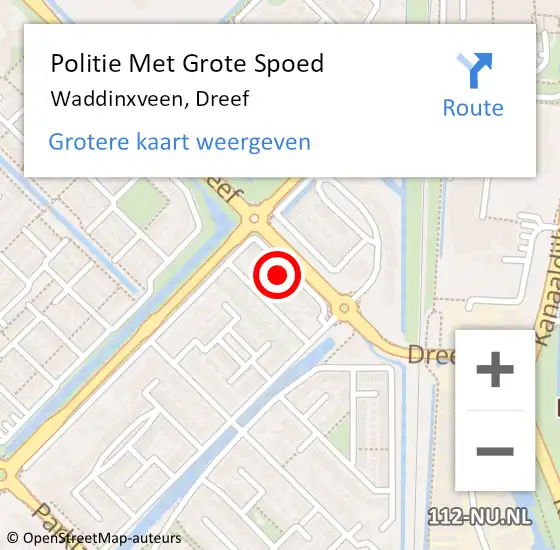 Locatie op kaart van de 112 melding: Politie Met Grote Spoed Naar Waddinxveen, Dreef op 14 april 2024 10:52