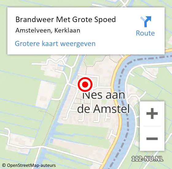 Locatie op kaart van de 112 melding: Brandweer Met Grote Spoed Naar Amstelveen, Kerklaan op 14 april 2024 12:17
