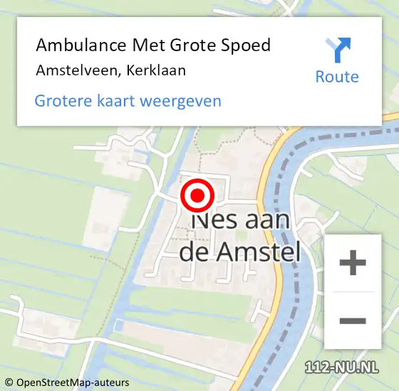 Locatie op kaart van de 112 melding: Ambulance Met Grote Spoed Naar Amstelveen, Kerklaan op 14 april 2024 12:40