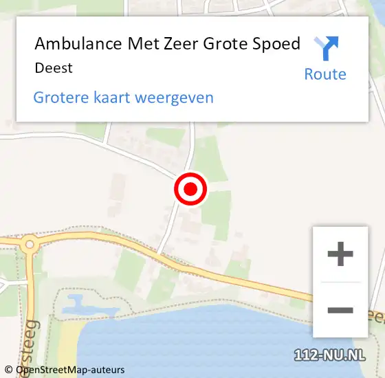 Locatie op kaart van de 112 melding: Ambulance Met Zeer Grote Spoed Naar Deest op 14 april 2024 13:20
